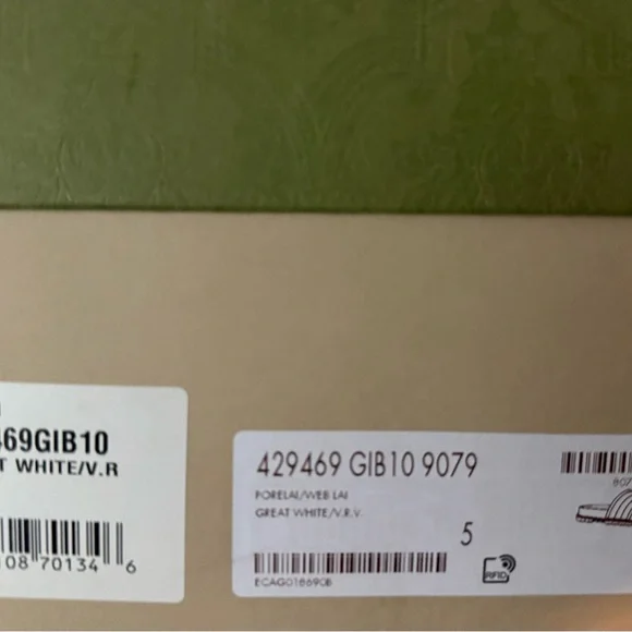 Gucci White Sandals with Red and Green Stripes - Picture 4 of 6